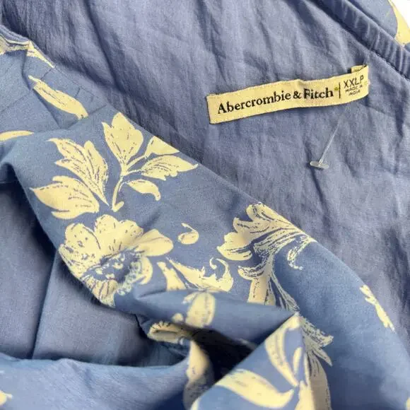 Abercrombie & Fitch Floral Blue White Cut Out One Shoulder Maxi Dress XXLP NEW - Picture 9 of 10